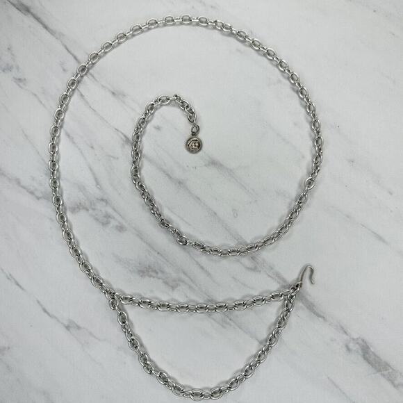 Silver Tone Chain Belt Coin Charm Y2K Festival Style Extra Small/Small ✨ - Picture 1 of 11